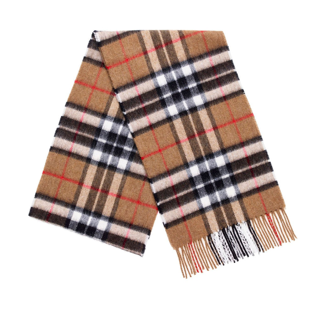 Tartan Camel Thompson Scarf, Classic Beige Scarf, Unisex Scarf, Highland Scarf