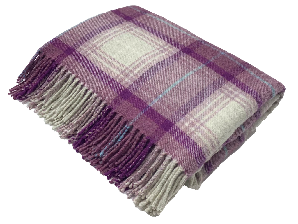 Lindores Grape - Merino Lambswool Throws - Made in Scotland
