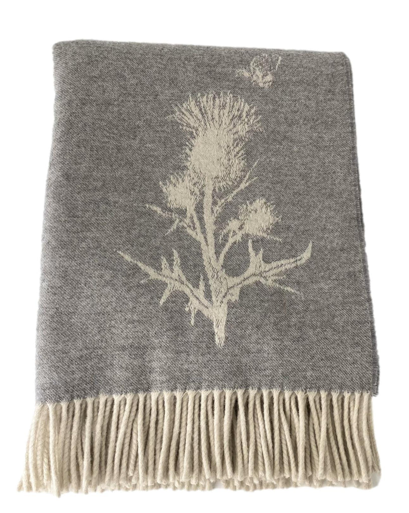 Scottish Thistle Throw - 100% Merino Wool - Made in Scotland
