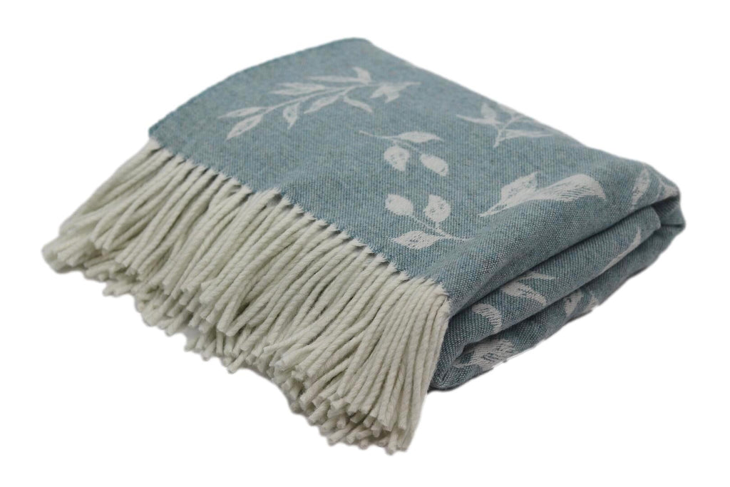 Leaf Topaz - Merino Lambswool Throws - Made in Scotland