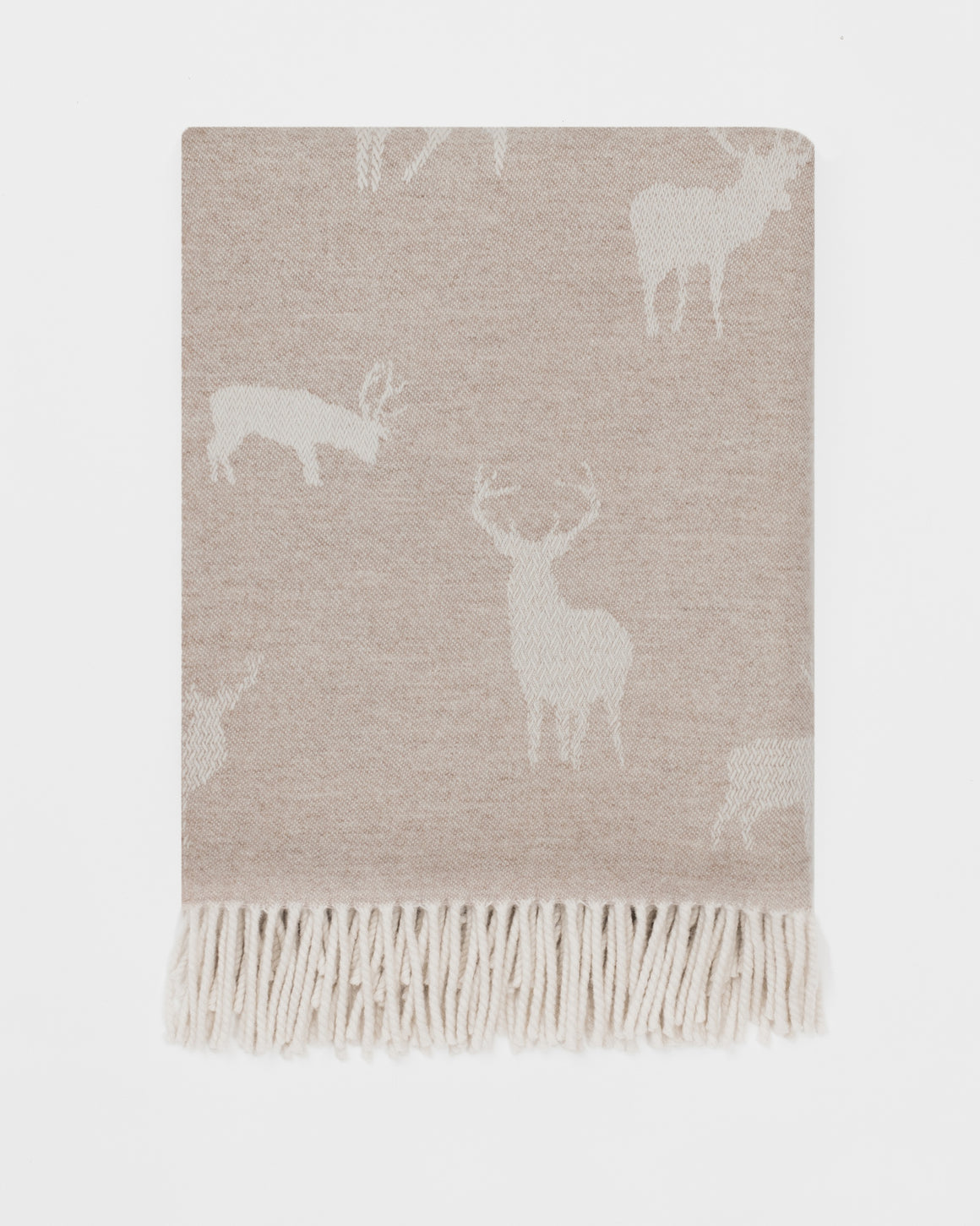 Stag Throw Fawn, Merino Lambswool, Made in England