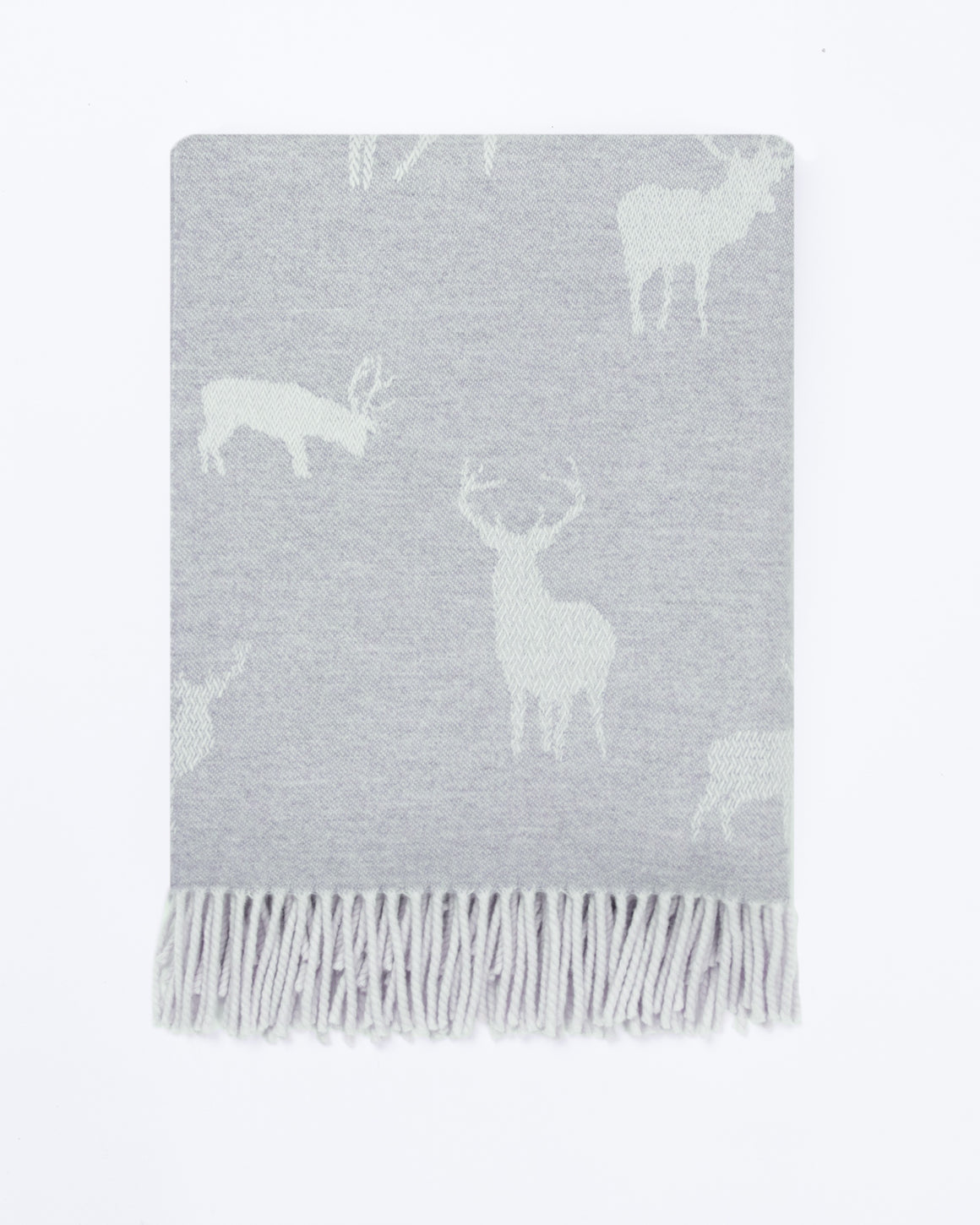 Stag Throw Gray, Merino Lambswool, Made in England