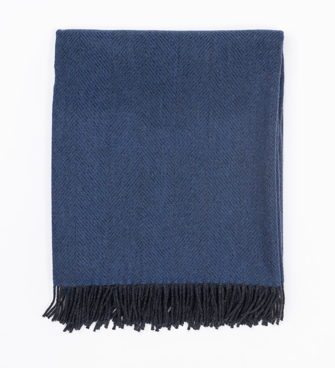 Remony Herringbone Denim / Charcoal, Merino Lambswool, Made in Scotland