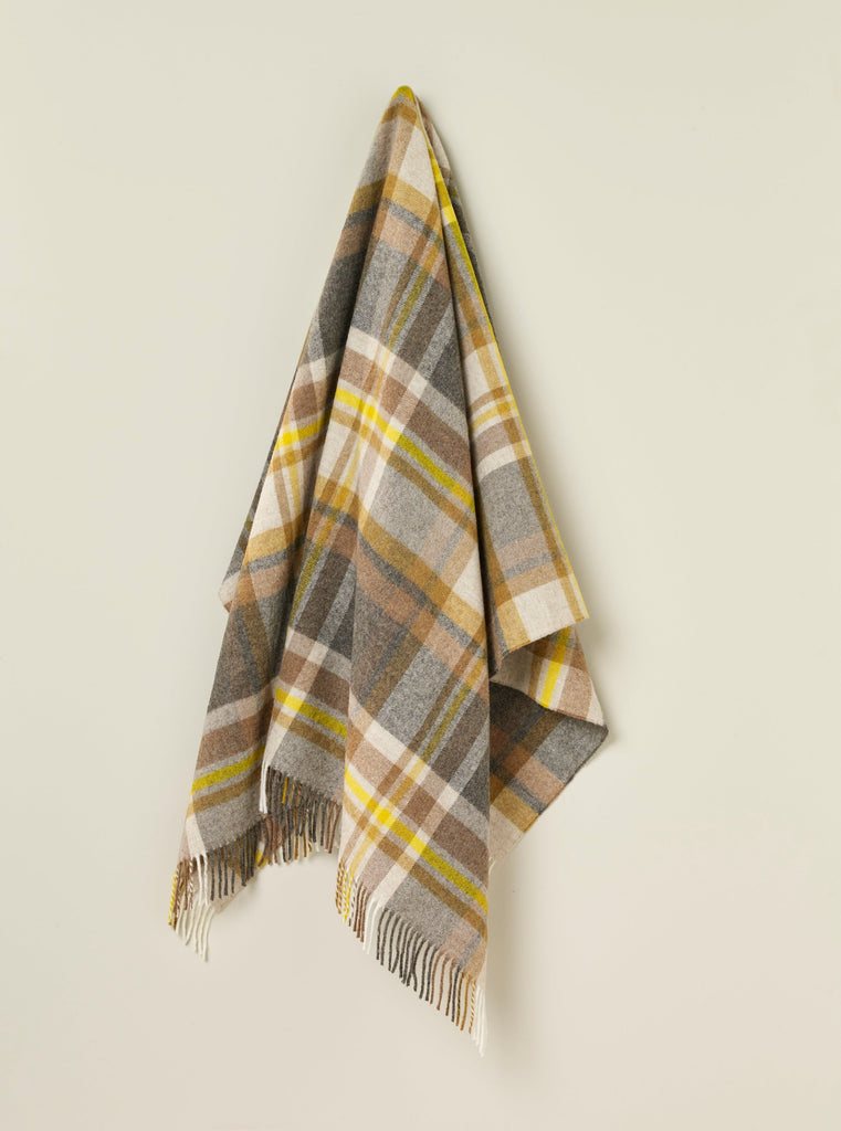 Portree Gold Throw - Merino Lambswool - Made in England