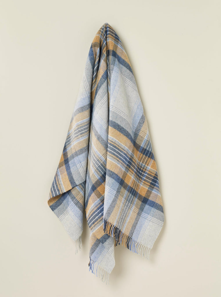 Kintyre Blue - Shetland Quality Throw - Made in England