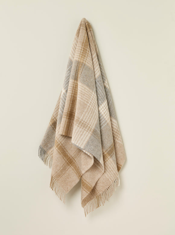 Classic Check Collection - 100% British Wool Throw - Made in England