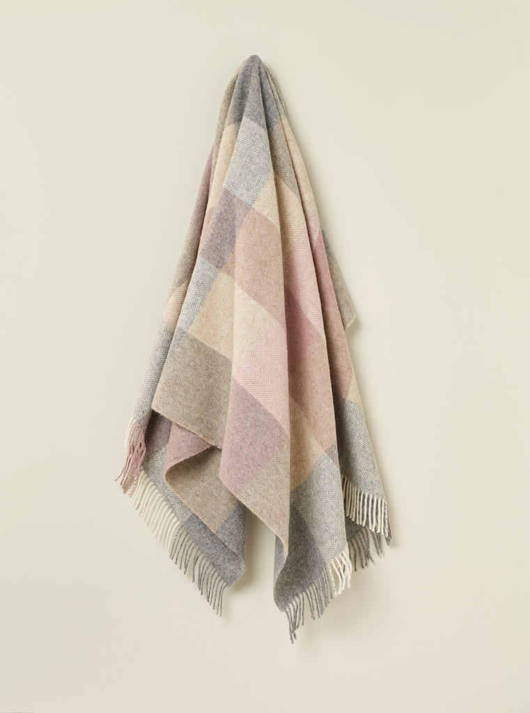 Block Check Collection - 100% British Wool Throw - Made in England