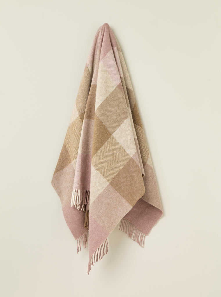 Block Check Collection - 100% British Wool Throw - Made in England