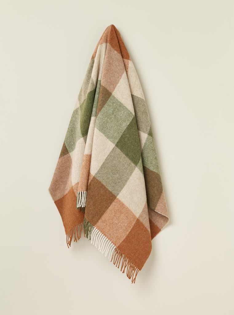 Block Check Collection - 100% British Wool Throw - Made in England