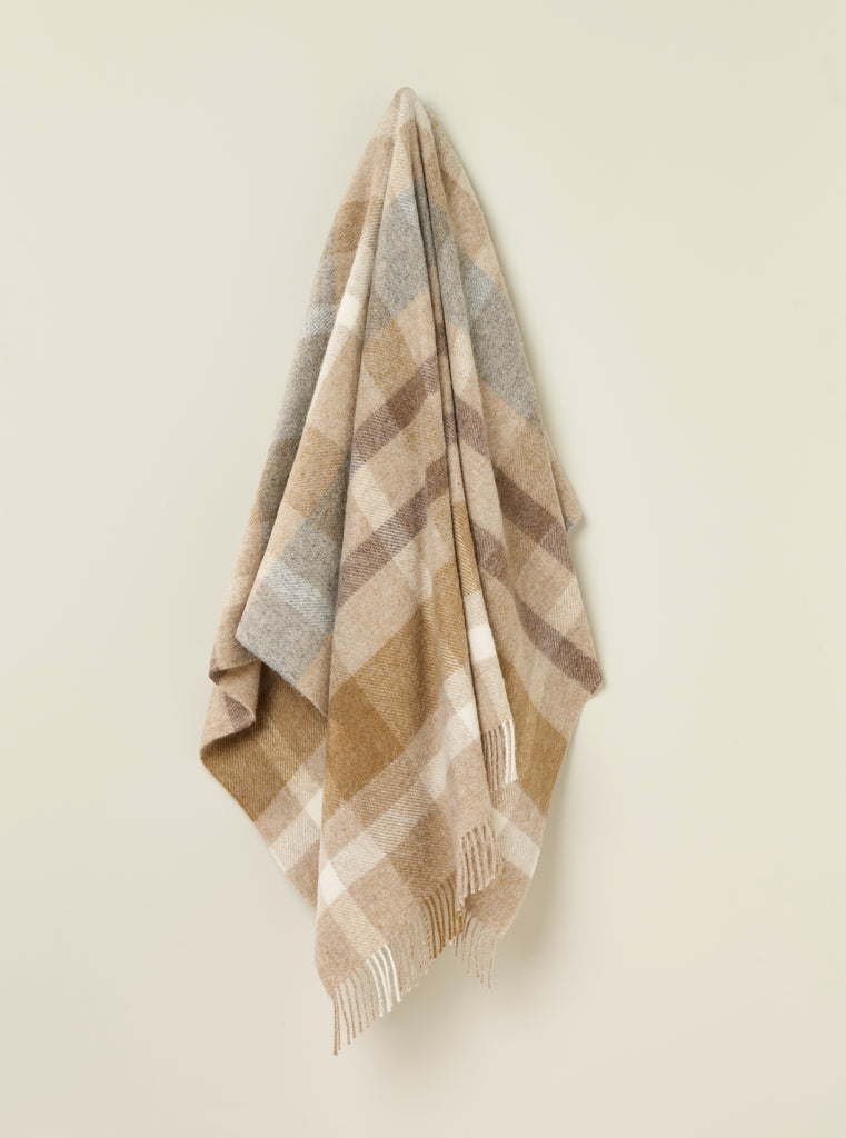 Contemporary Check Collection - 100% British Wool Throw - Made in England