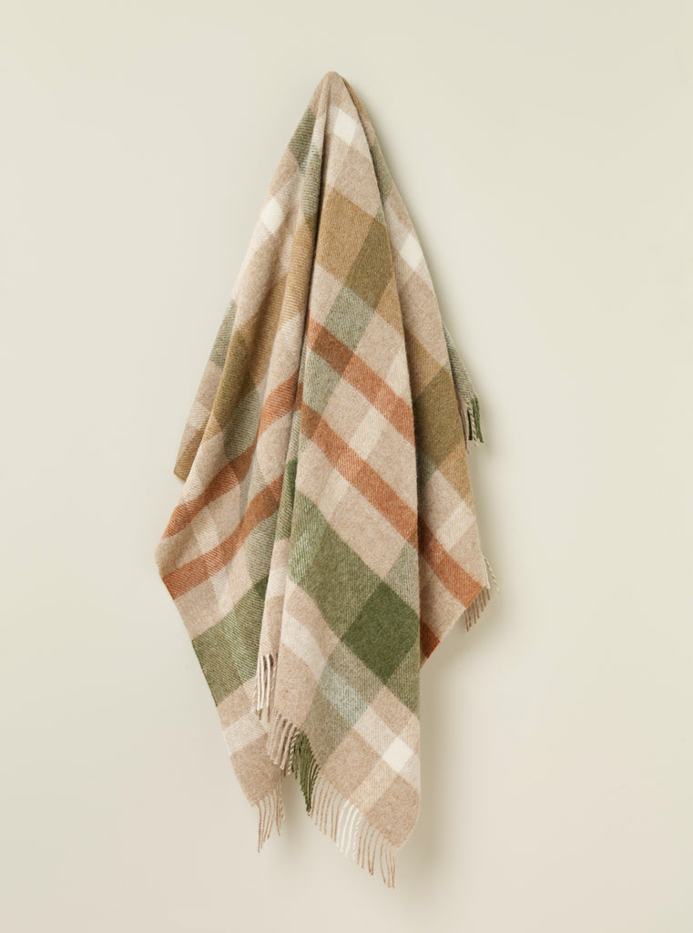 Contemporary Check Collection - 100% British Wool Throw - Made in England