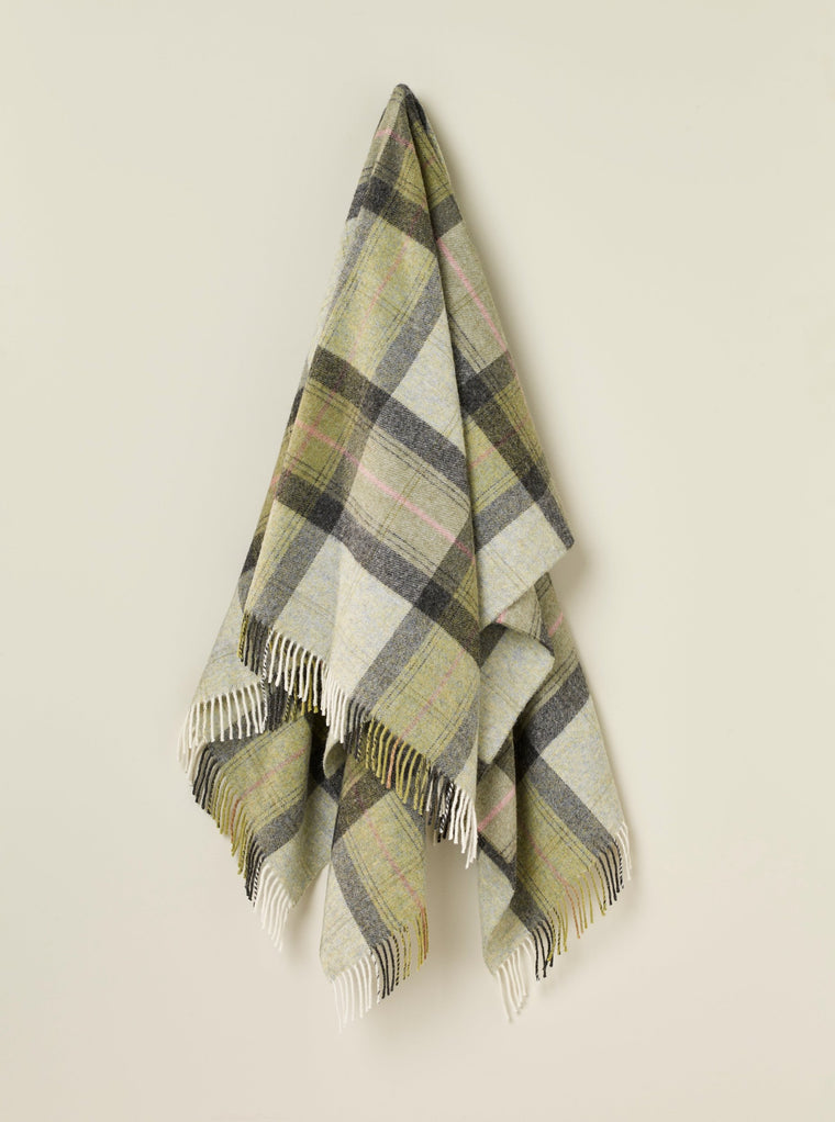 Skye Green - Shetland Quality Throw - Made in England