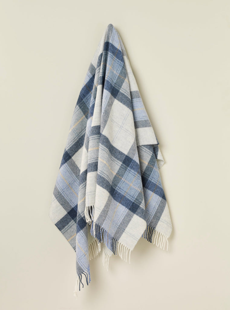 Skye Blue - Shetland Quality Throw - Made in England