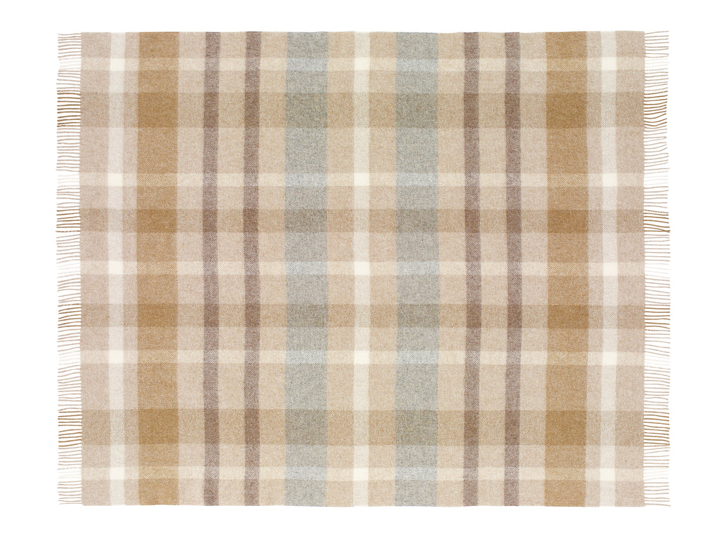 Contemporary Check Collection - 100% British Wool Throw - Made in England