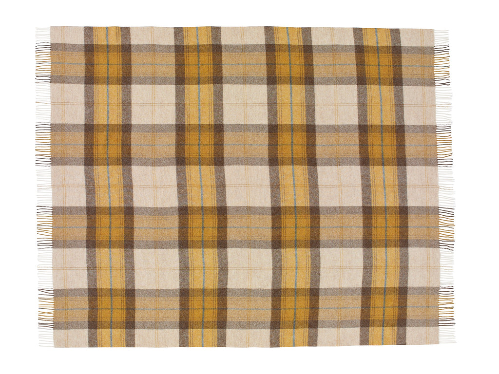 Skye Gold - Shetland Quality Throw - Made in England