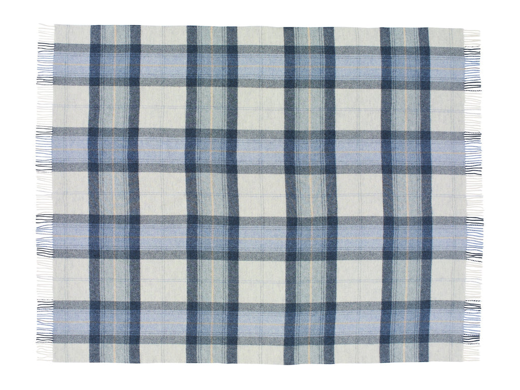 Skye Blue - Shetland Quality Throw - Made in England