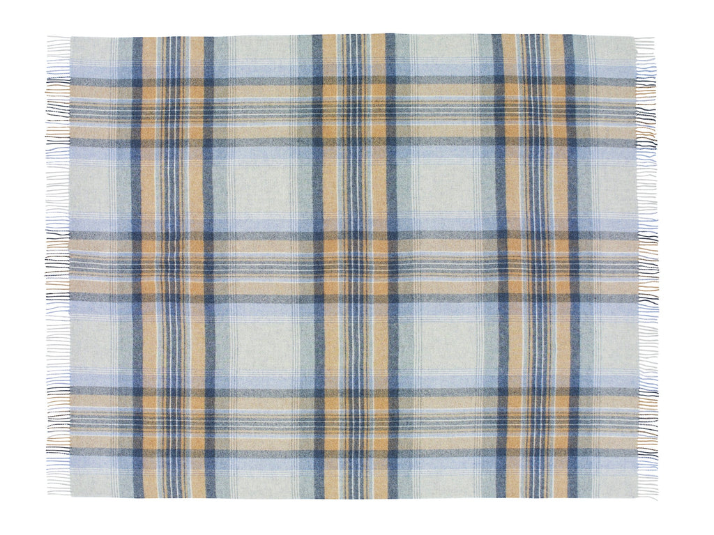 Kintyre Blue - Shetland Quality Throw - Made in England