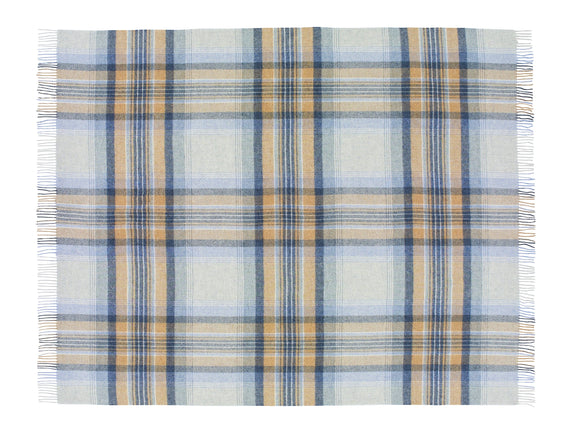 Kintyre Blue - Shetland Quality Throw - Made in England