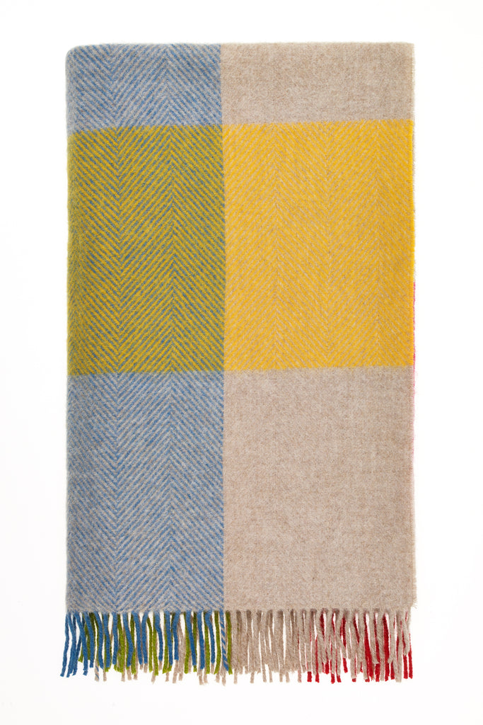 Harland Multi - Merino Lambswool Throw - Made in England