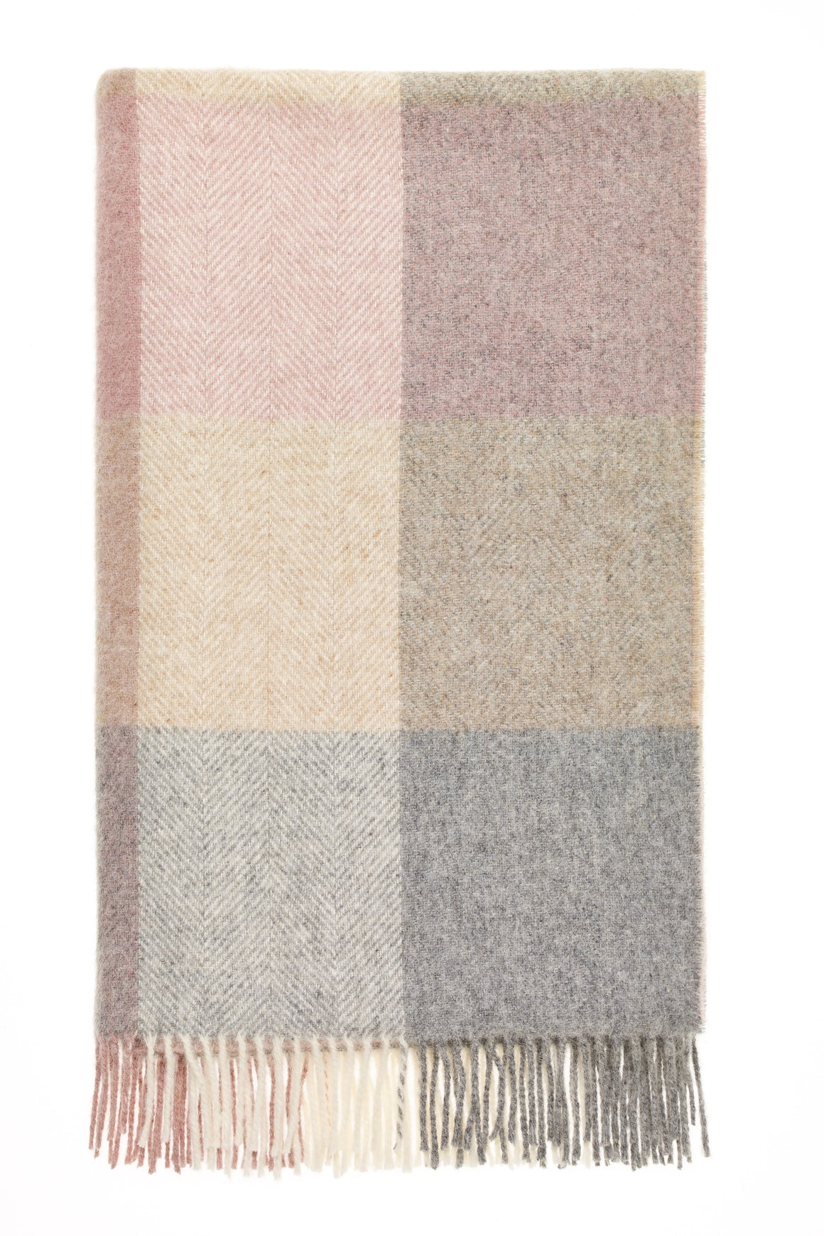 Block Check Collection - 100% British Wool Throw - Made in England