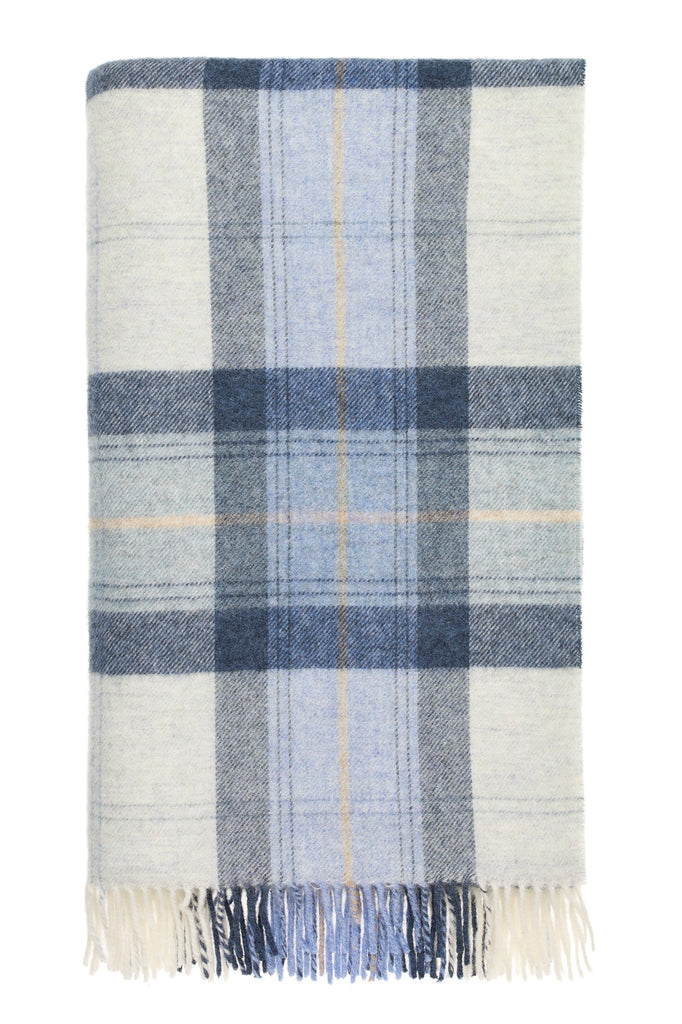 Skye Blue - Shetland Quality Throw - Made in England