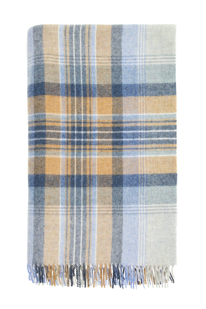 Kintyre Blue - Shetland Quality Throw - Made in England