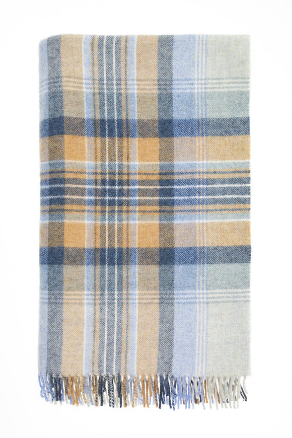 Kintyre Blue - Shetland Quality Throw - Made in England