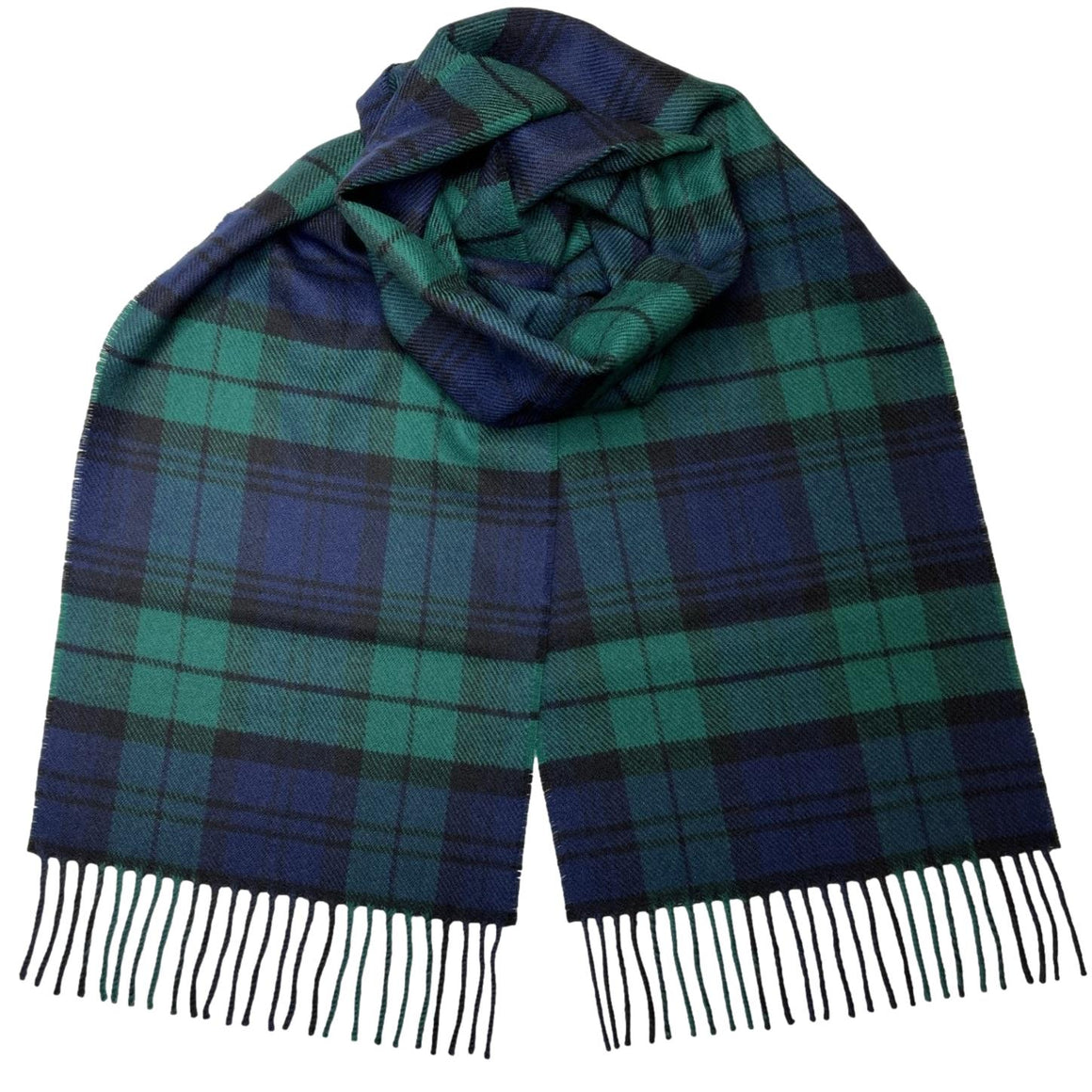 Remony Merino Lambswool Scarf - Tartan Black Watch - Made in Scotland