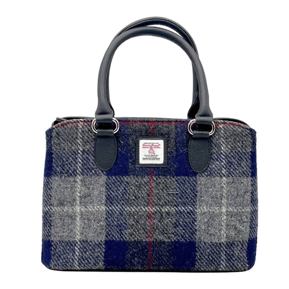 Harris Tweed - Handbag - Top Handle Bag - Blue/Gray Plaid