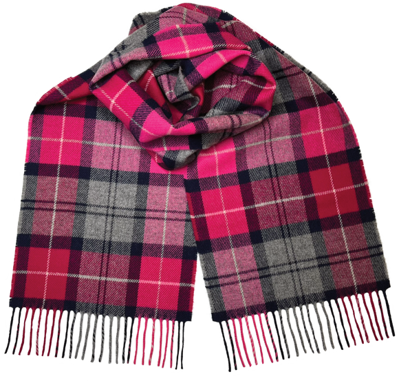 SALE!!!   Remony Merino Lambswool Scarf, Aurora Cerise Scarf, Wool Scarf, Made in Scotland