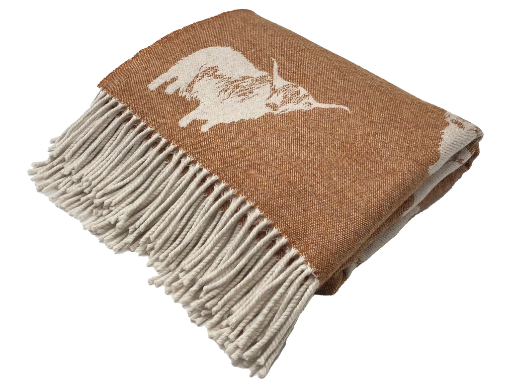 Highland Cow - 100% Merino Wool Throw - Made in Scotland