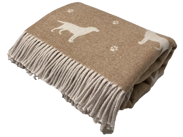 Brown Labrador Throw - 100% Merino Wool - Made in Scotland