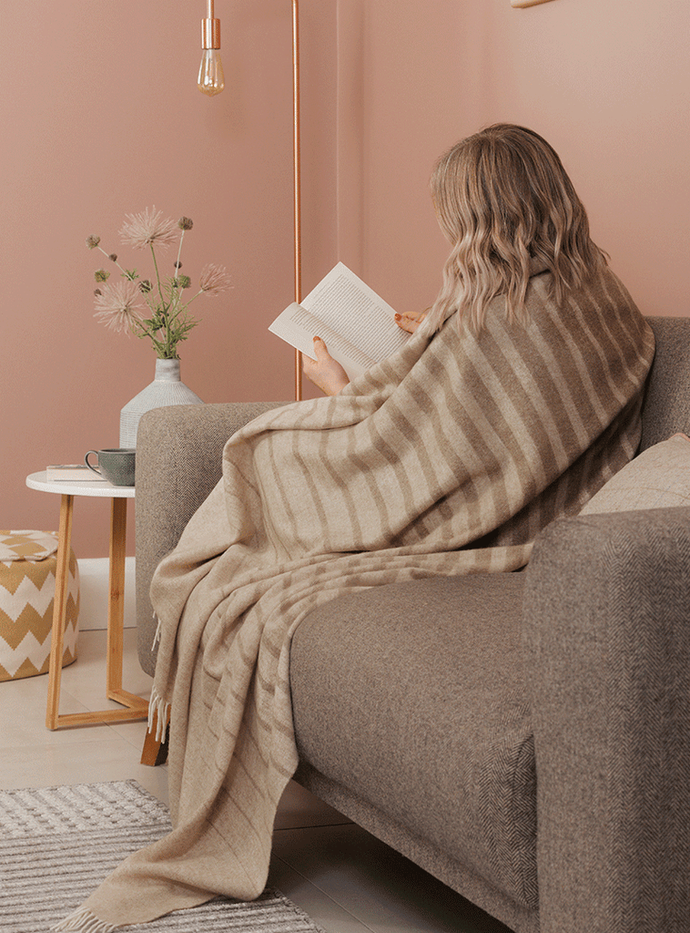 Albion Natural - Merino Lambswool Throw Blanket - Made in England