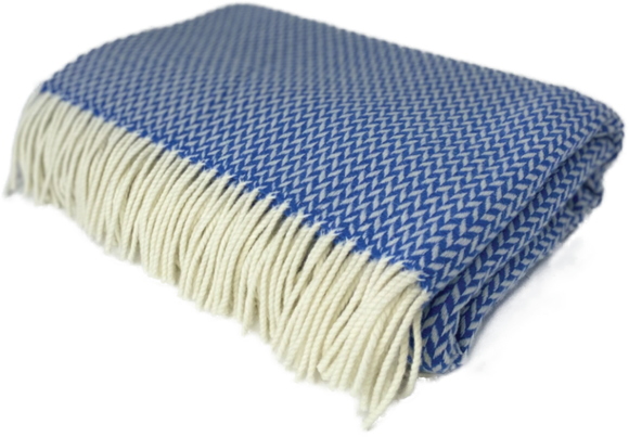 Balintyre Cornflower - Merino Lambswool Throw - Made in Scotland