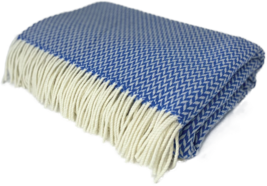 Balintyre Cornflower - Merino Lambswool Throw - Made in Scotland