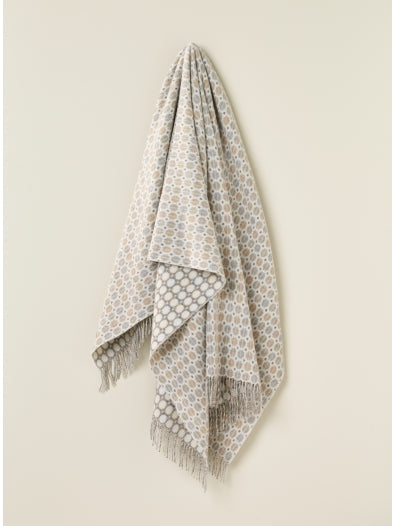 Merino Lambswool Throw Blanket - Milan - Natural, Made in England