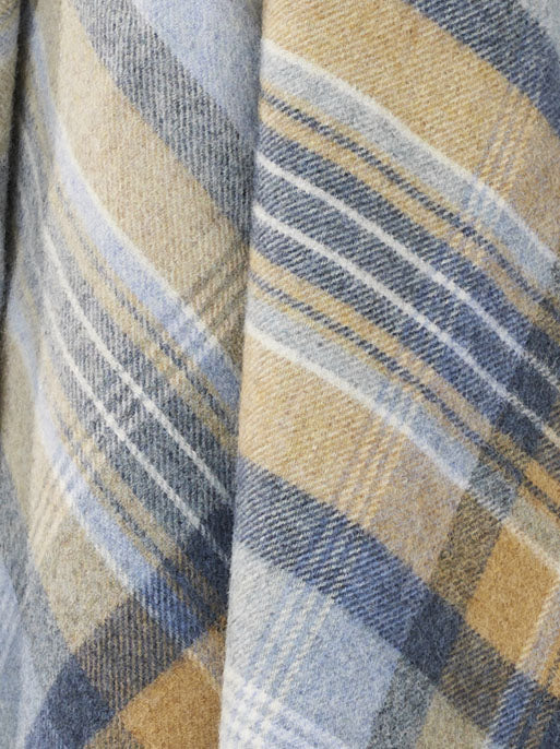 Kintyre Blue - Shetland Quality Throw - Made in England