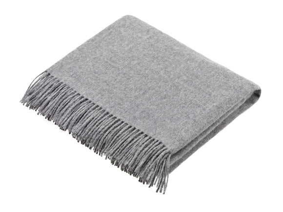 Baby Alpaca Throw Blanket - Natural Mid Gray - Made in England - Bronte Moon