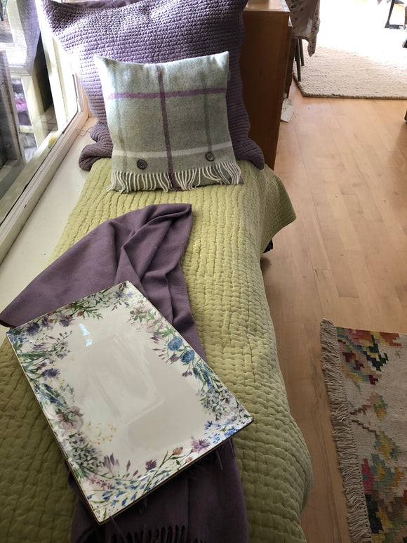 plain pale purple throw blanket made from alpaca, bronte moon