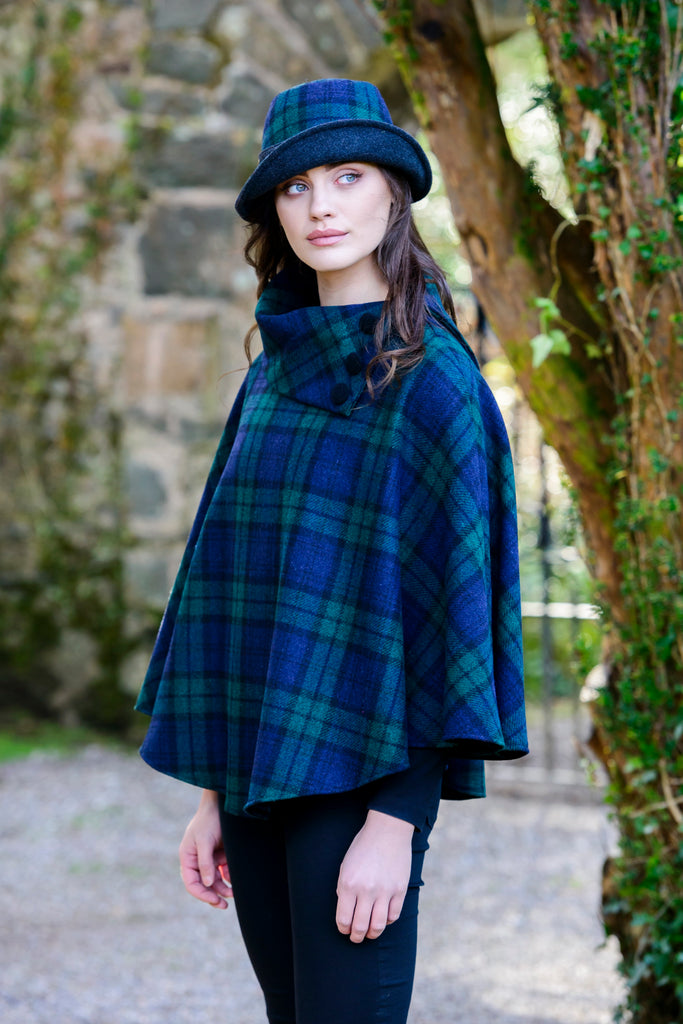Ladies Tweed - Clodagh Hat - Black Watch - Made in Ireland