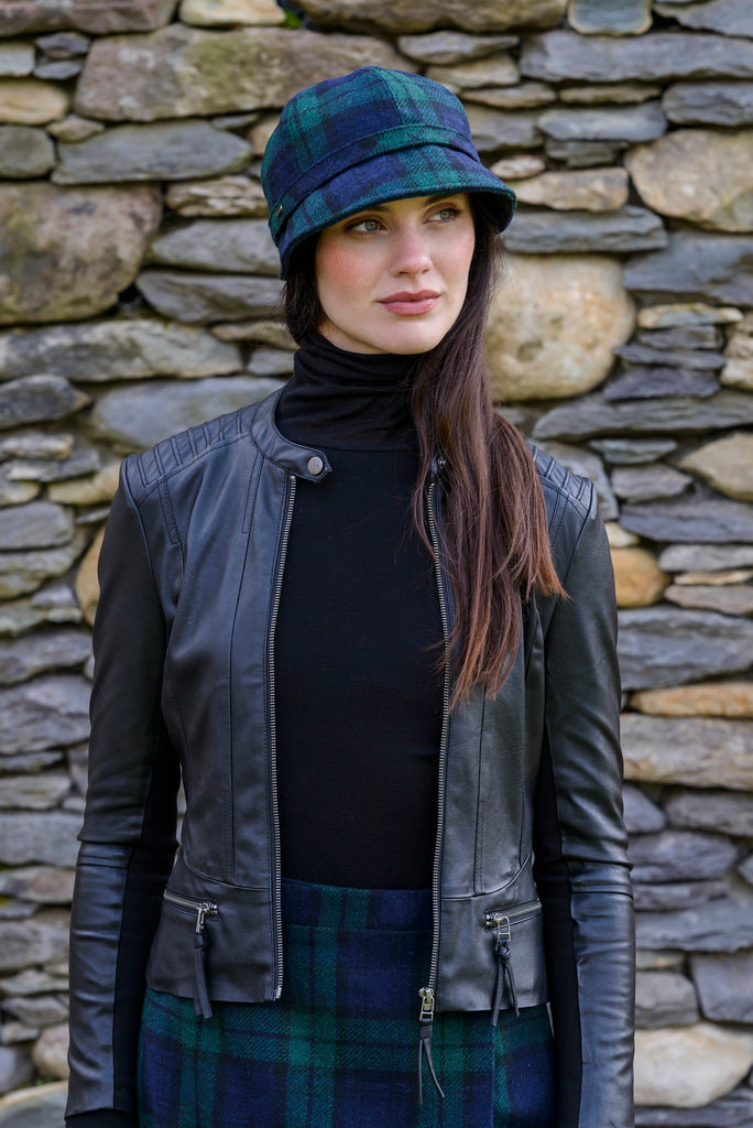 Ladies Tweed - Flapper Cap - Black Watch - Made in Ireland