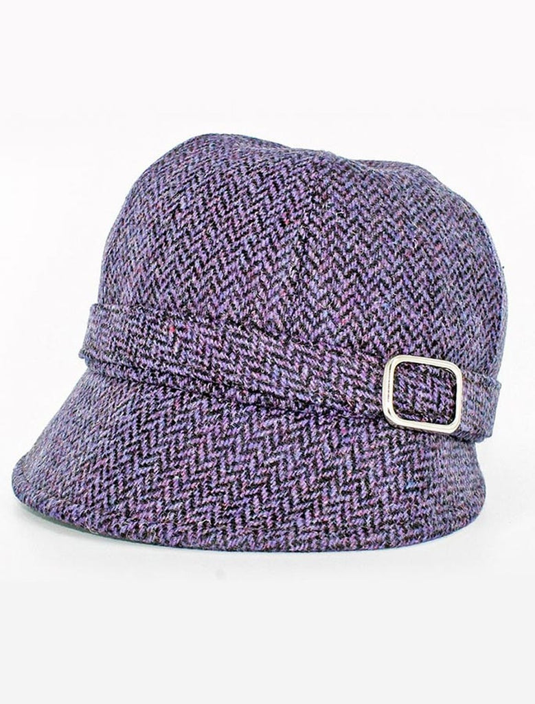 Ladies Tweed - Flapper Cap - Purple - Made in Ireland