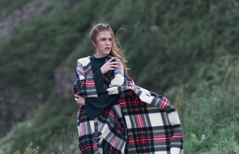 Bronte Ruana Bronte by Moon Full Size Ruana - Merino Lambswool - Tartan Dress Stewa
