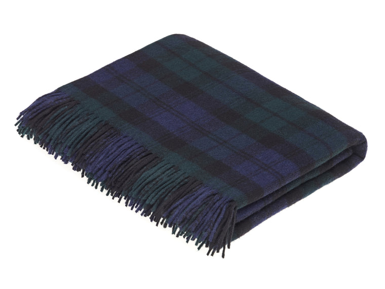 Navy tartan throw deals