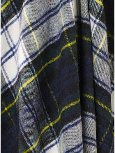 Tartan Plaid- Merino Lambswool Throw Blanket-  Dress Gordon Tartan - Made in England