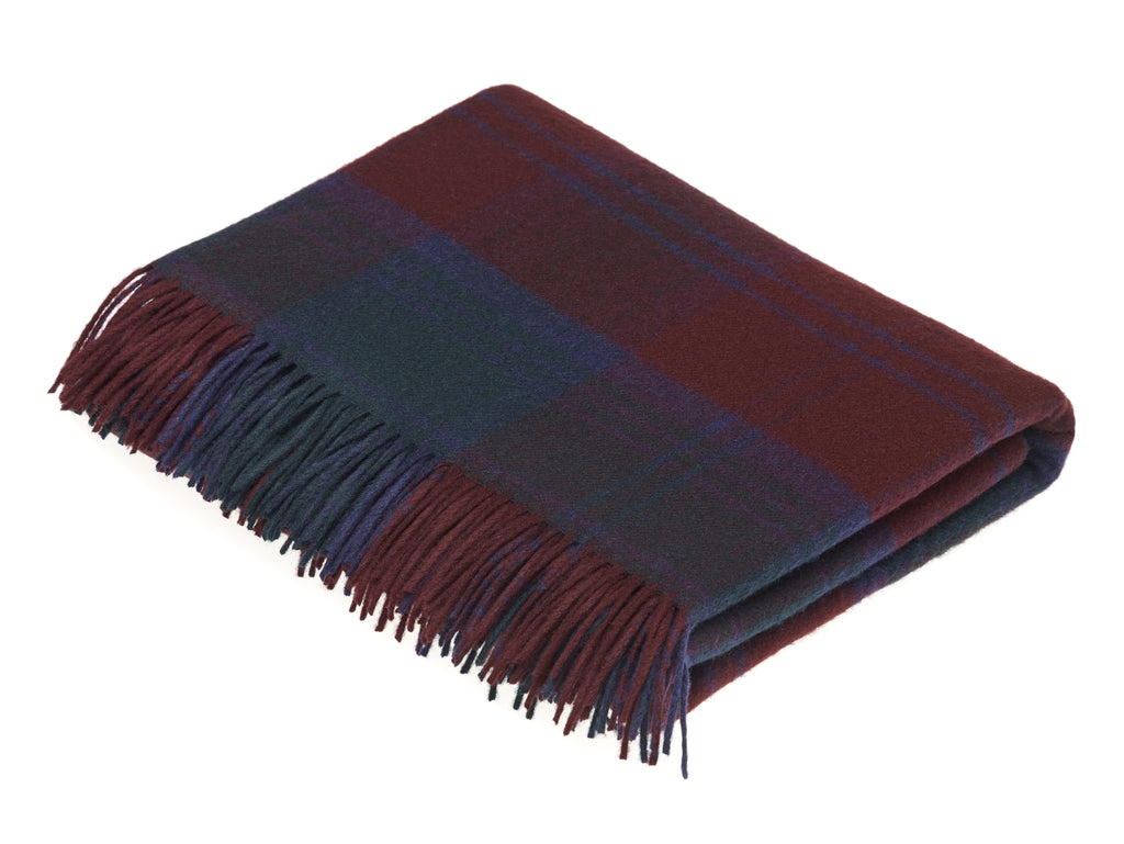 Tartan Plaid- Merino Lambswool Throw Blanket- Clan Lindsay Tartan- Made in England