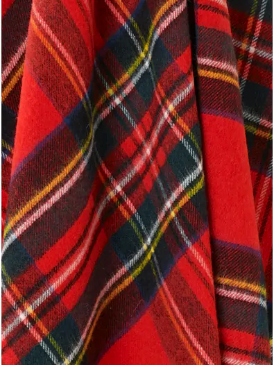 Tartan Plaid-Merino Lambswool Throw Blanket-Royal Stewart Tartan-Made in England