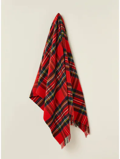 Grande couverture vintage en laine tartan jet Royal Scot Scot Grande couverture vintage en laine tartan jet Royal Scot Scot