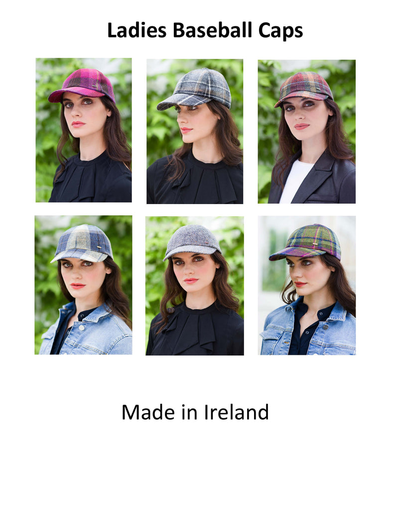 Ladies Baseball Cap  - Made in Ireland - 100% Wool