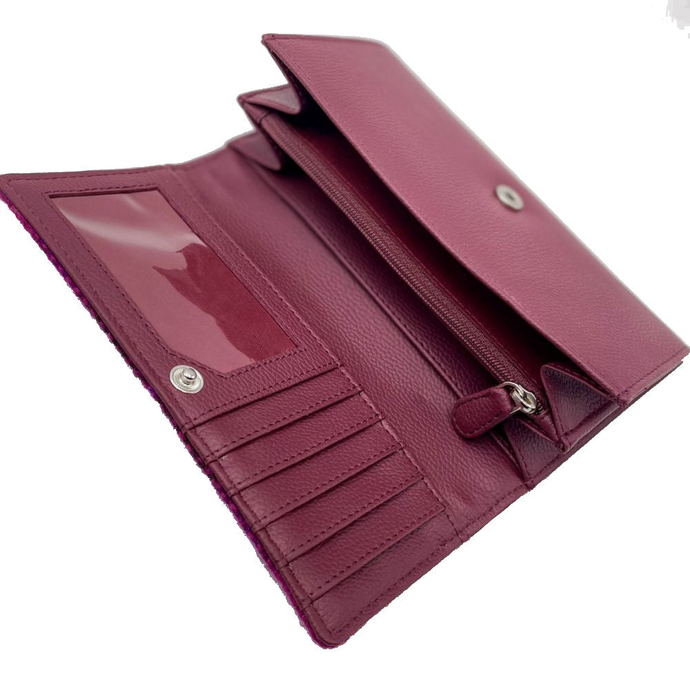 Harris Tweed - Ladies Envelope Purse - Purple Check